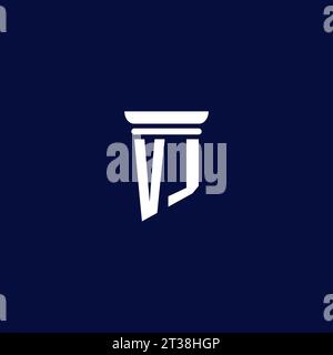 VJ initial monogram logo design for law firm company Stock Vector