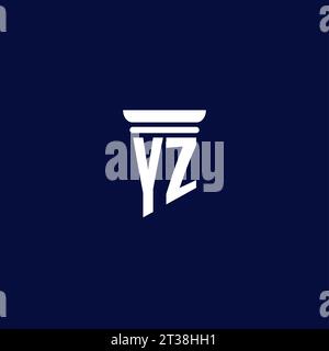 YZ initial monogram logo design for law firm company Stock Vector