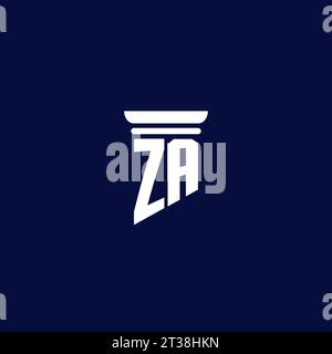 ZA initial monogram logo design for law firm company Stock Vector