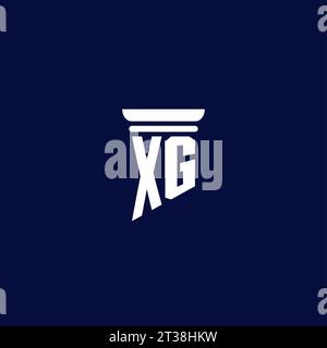 XG initial monogram logo design for law firm company Stock Vector
