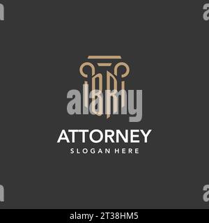 BR logo monogram with pillar style design vector Stock Vector