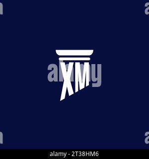XM initial monogram logo design for law firm company Stock Vector