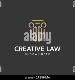 BQ logo monogram with pillar style design vector Stock Vector