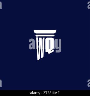 WQ initial monogram logo design for law firm company Stock Vector
