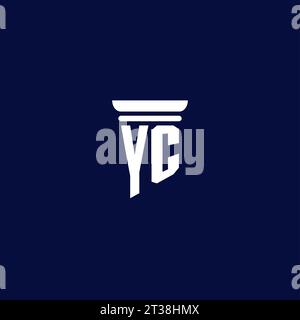 YC initial monogram logo design for law firm company Stock Vector