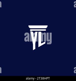 YL initial monogram logo design for law firm company Stock Vector