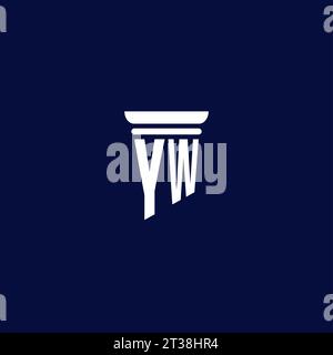 YW initial monogram logo design for law firm company Stock Vector