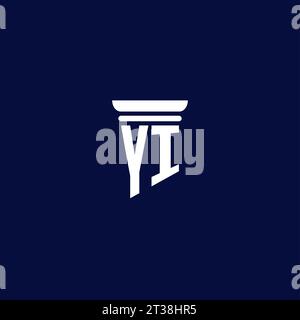 YI initial monogram logo design for law firm company Stock Vector