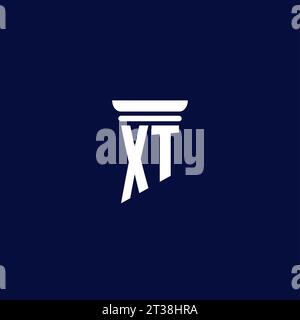 XT initial monogram logo design for law firm company Stock Vector