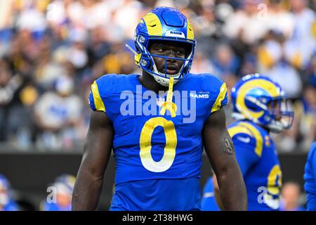 Los Angeles Rams linebacker Byron Young (0) defends during an NFL ...