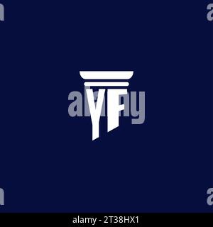 YF initial monogram logo design for law firm company Stock Vector