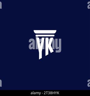 YK initial monogram logo design for law firm company Stock Vector