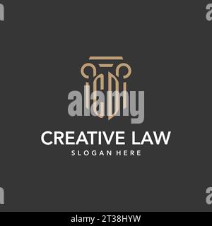 CD logo monogram with pillar style design vector Stock Vector