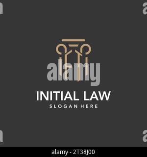 FT logo monogram with pillar style design vector Stock Vector