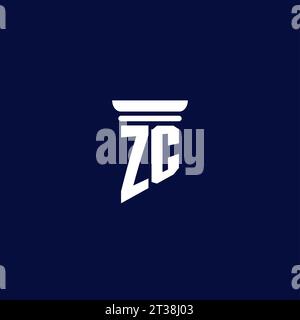 ZC initial monogram logo design for law firm company Stock Vector