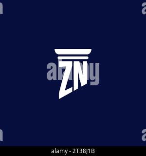 ZN initial monogram logo design for law firm company Stock Vector