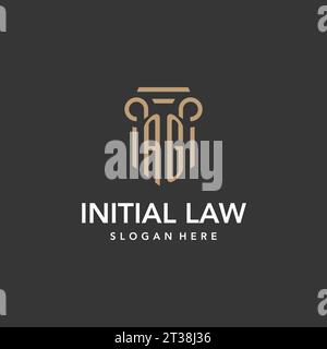AG logo monogram with pillar style design vector Stock Vector