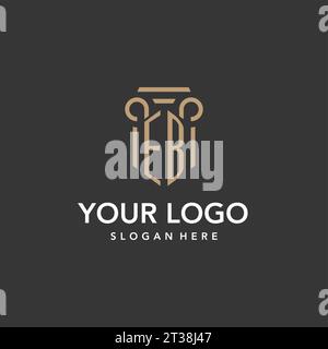 EB logo monogram with pillar style design vector Stock Vector