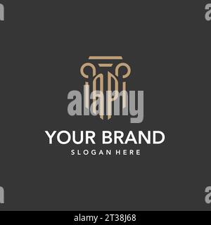 AP logo monogram with pillar style design vector Stock Vector