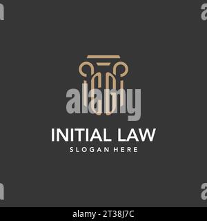 CG logo monogram with pillar style design vector Stock Vector