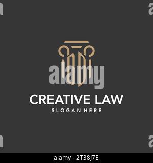 DD logo monogram with pillar style design vector Stock Vector