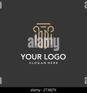 DB logo monogram with pillar style design vector Stock Vector