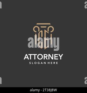 CE logo monogram with pillar style design vector Stock Vector