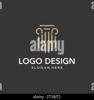 KX logo monogram with pillar style design vector Stock Vector