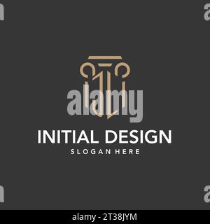 JL logo monogram with pillar style design vector Stock Vector
