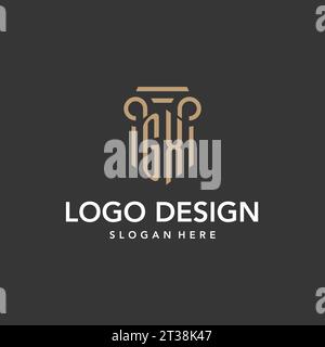 GX logo monogram with pillar style design vector Stock Vector
