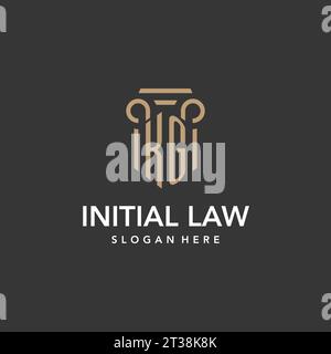 KG logo monogram with pillar style design vector Stock Vector