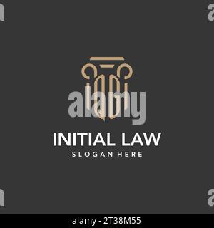 QG logo monogram with pillar style design vector Stock Vector