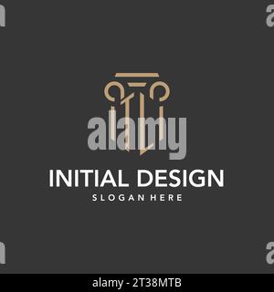 TL logo monogram with pillar style design vector Stock Vector