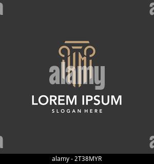 XM logo monogram with pillar style design vector Stock Vector