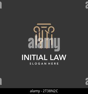 YT logo monogram with pillar style design vector Stock Vector