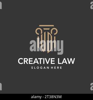 VD logo monogram with pillar style design vector Stock Vector
