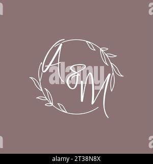 AM wedding initials monogram logo ideas vector graphic Stock Vector