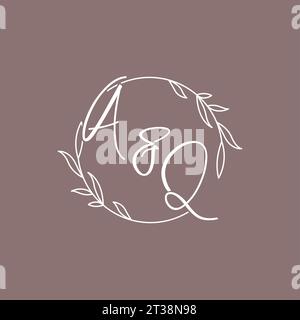 AQ wedding initials monogram logo ideas vector graphic Stock Vector