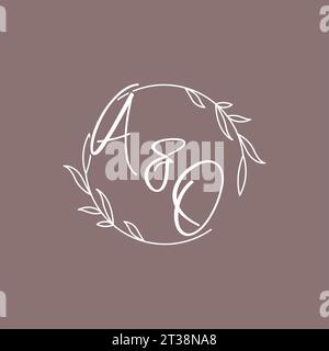 AO wedding initials monogram logo ideas vector graphic Stock Vector