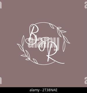 BR wedding initials monogram logo ideas vector graphic Stock Vector