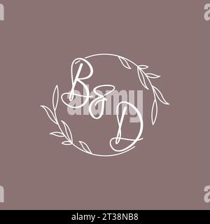 BD wedding initials monogram logo ideas vector graphic Stock Vector
