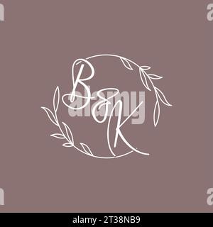 BK wedding initials monogram logo ideas vector graphic Stock Vector