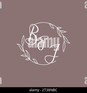 BJ wedding initials monogram logo ideas vector graphic Stock Vector