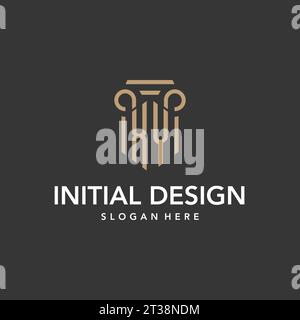 XY logo monogram with pillar style design vector Stock Vector