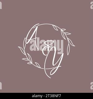 AY wedding initials monogram logo ideas vector graphic Stock Vector