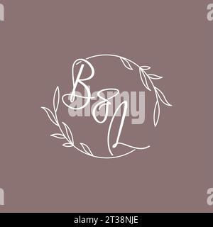 BL wedding initials monogram logo ideas vector graphic Stock Vector