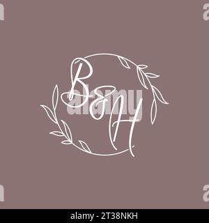 BH wedding initials monogram logo ideas vector graphic Stock Vector