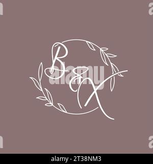 BX wedding initials monogram logo ideas vector graphic Stock Vector