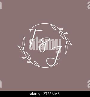 FJ wedding initials monogram logo ideas vector graphic Stock Vector
