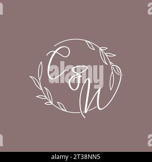 CW wedding initials monogram logo ideas vector graphic Stock Vector